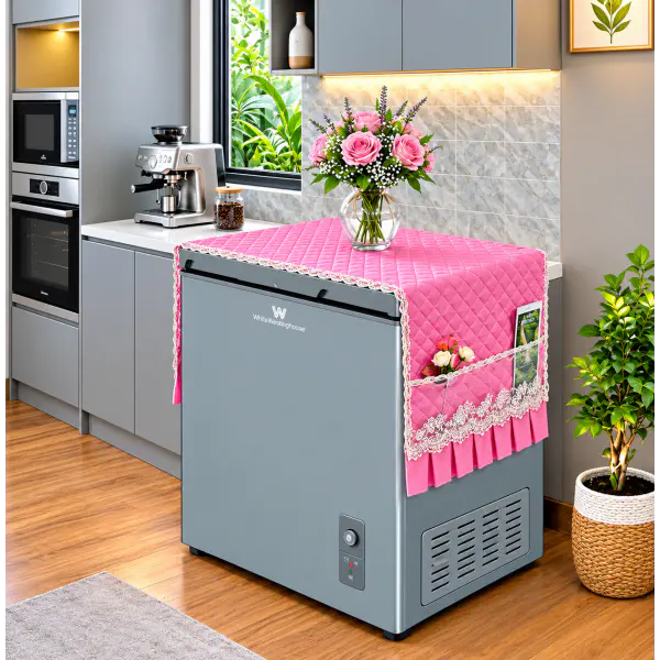 Premium Deep Fridge Cover (Pink)
