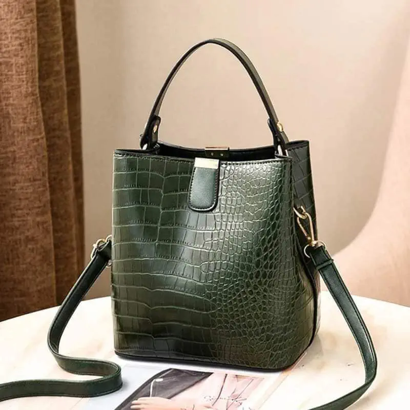 Ladies Crocodile Hands Bag (Green)