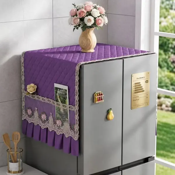 Premium Double Door Fridge Cover (Purple)