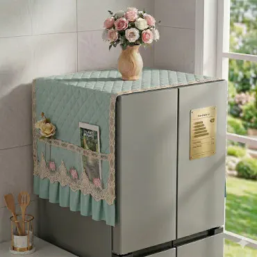Premium Double Door Fridge Cover (Sky Blue)