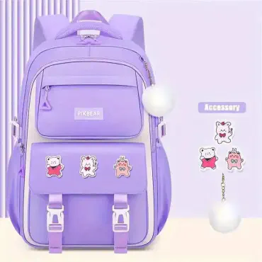  Kids Backpack Children School Bags Waterproof Primary Schoolbag Book Bag (Purpel)