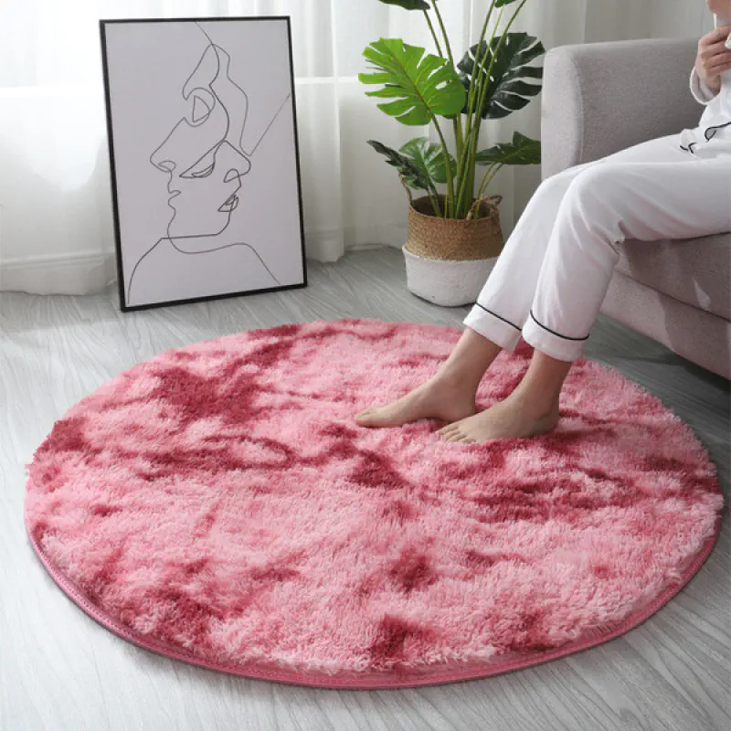 Round Carpet Floor Mats(Rose Red)