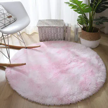 Round Carpet Floor Mats(White Pink)