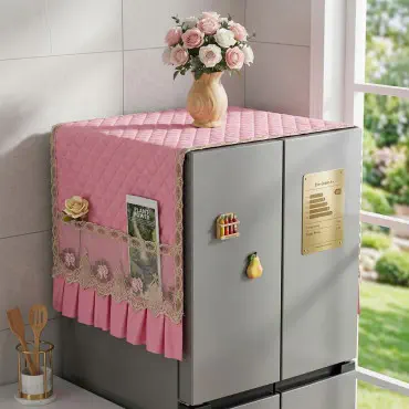 Premium Single Door Fridge Cover (Pink)