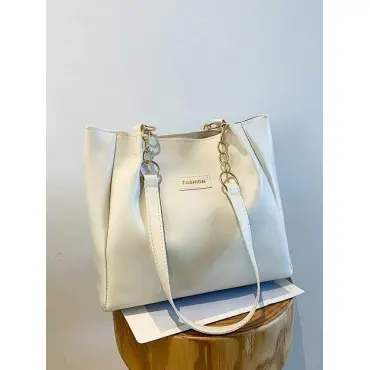 Women PU Leather Handbags (White)