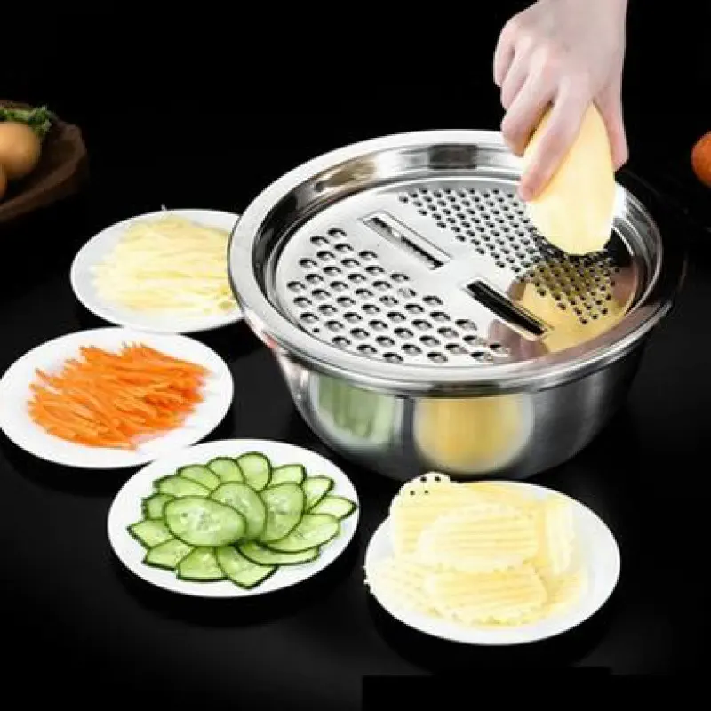 Vegetable Cutter With Drain Basket 3 In 1