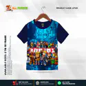 Robolox Navy Half-sleeve 3D Sublimation T-shirts For kids - AF031