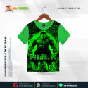 Hulk Deep Green Half-sleeve 3D Sublimation T-shirts For kids - Code: AF12