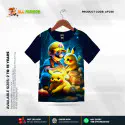 Pokimon Navy Half-sleeve 3D Sublimation T-shirts For kids - Code: AF11