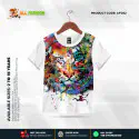 Tiger White Half-sleeve 3D Sublimation T-shirts Set For kids -AF052