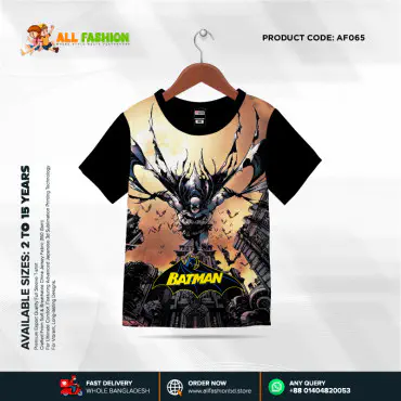Batman Half-sleeve 3D Sublimation T-shirts For kids -AF065