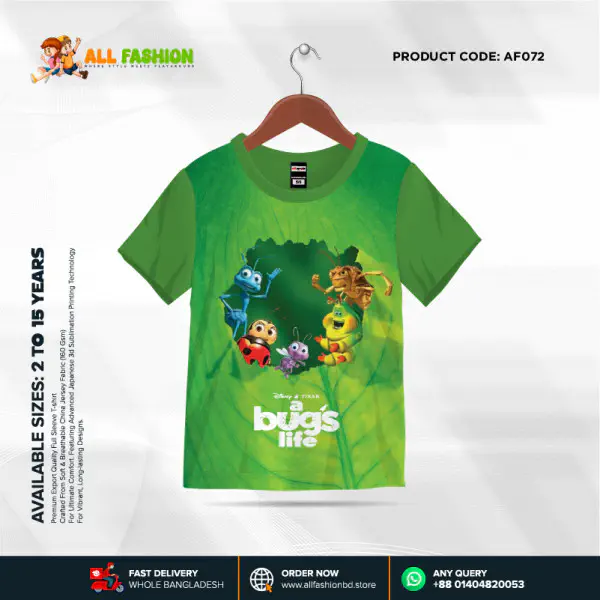  Bugs Life Half-sleeve 3D Sublimation T-shirts For kids -AF072  
