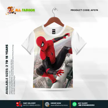  Spider-Man Half-sleeve 3D Sublimation T-shirts For kids -AF074