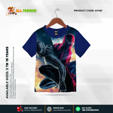 Spider Man Half-sleeve 3D Sublimation T-shirts For kids -AF081