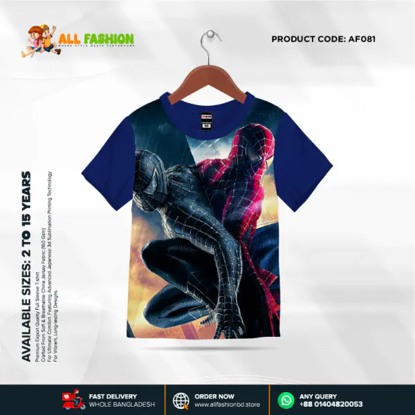 Spider Man Half-sleeve 3D Sublimation T-shirts Set For kids -AF081