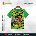 Shiva Light Green Half-sleeve 3D Sublimation T-shirts Set For kids - Code: AF15