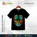 Tiger Black Half-sleeve 3D Sublimation T-shirts Set For kids - Code: AF98
