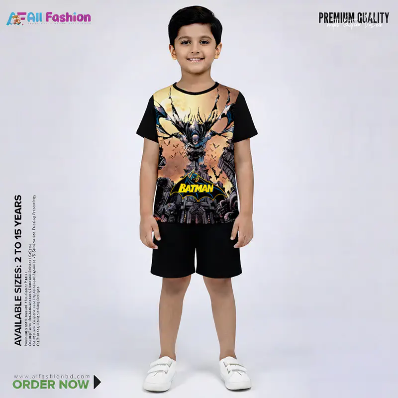 Batman Half-sleeve 3D Sublimation T-shirts Set For kids - Code: AF09