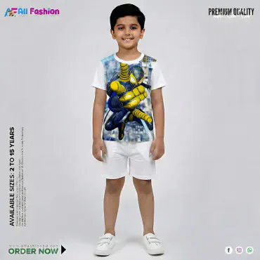 Spider-Man Half-sleeve 3D Sublimation T-shirts Set For kids - Code: AF37