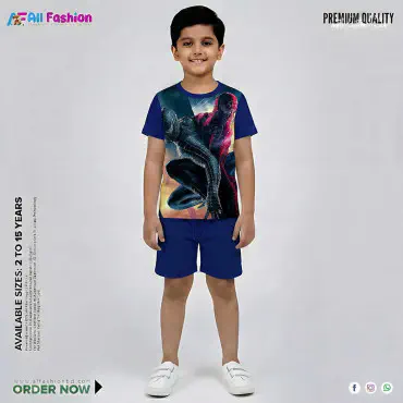 Spider Man Half-sleeve 3D Sublimation T-shirts Set For kids -AF081