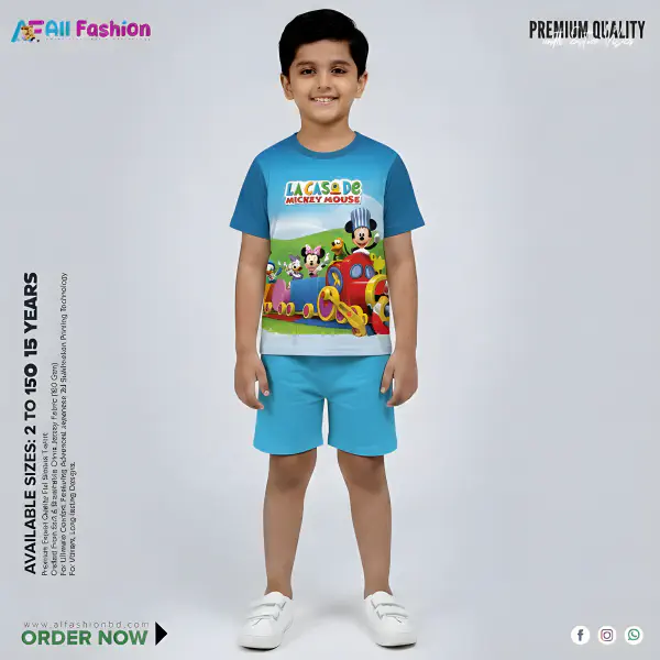 Mickey Muuse Half-sleeve 3D Sublimation T-shirts For kids - Code: AF52