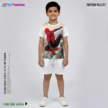  Spider-Man Half-sleeve 3D Sublimation T-shirts Set For kids - Code: MB02