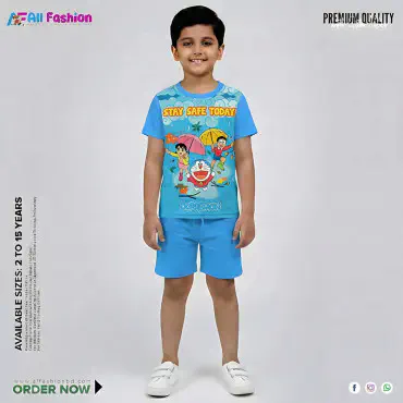 Dorimon Half-sleeve 3D Sublimation T-shirts For kids -  Code: MB16