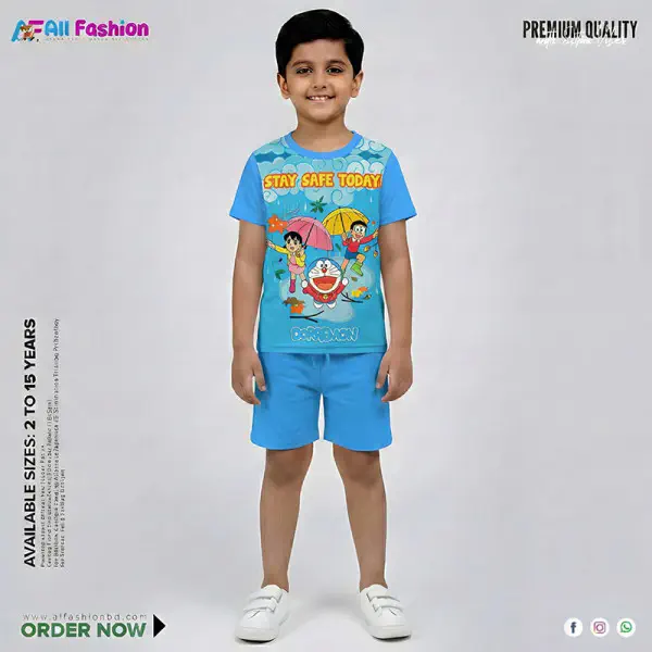 Dorimon Half-sleeve 3D Sublimation T-shirts For kids -  Code: MB16