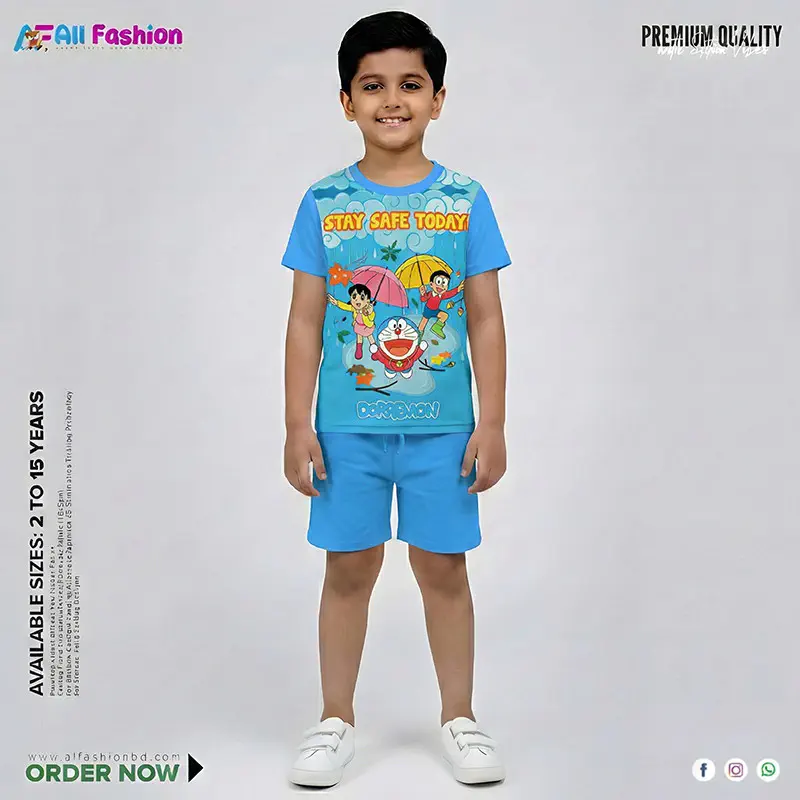 Dorimon Half-sleeve 3D Sublimation T-shirts For kids -  Code: MB16