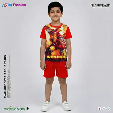 Iron Man Half-sleeve 3D Sublimation T-shirts For kids - Code: AF46