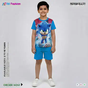Sonic Half-sleeve 3D Sublimation T-shirts For kids - Code: AF85