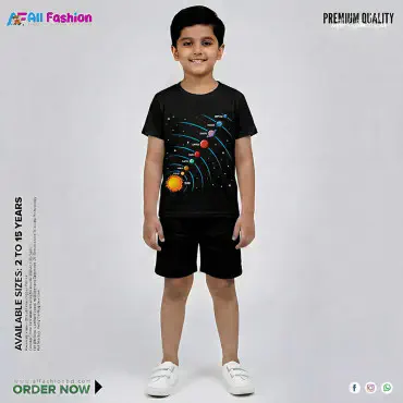  Earth Half-sleeve 3D Sublimation T-shirts For kids- Code: AF10