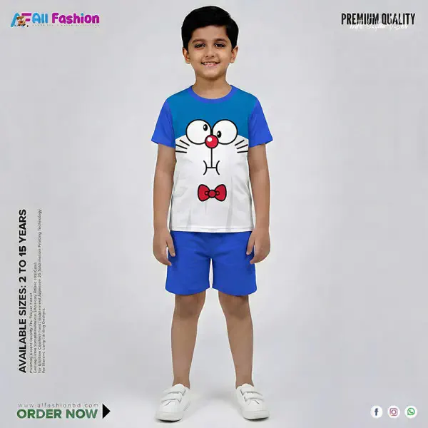 Dorimon Half-sleeve 3D Sublimation T-shirts For kids - Code: AF58