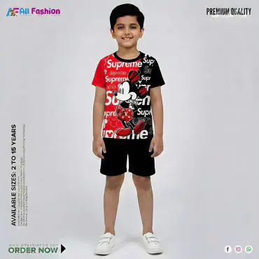 Superme Half-sleeve 3D Sublimation T-shirts For kids - Code: AF45