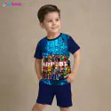 Robolox Navy Half-sleeve 3D Sublimation T-shirts Set For kids - Code: AF01