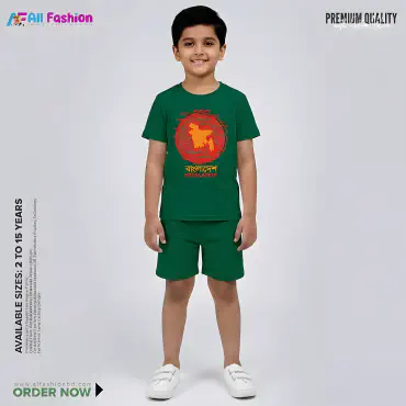 Bangladesh Manchitro Half-sleeve 3D Sublimation T-shirts Set For kids -AF33