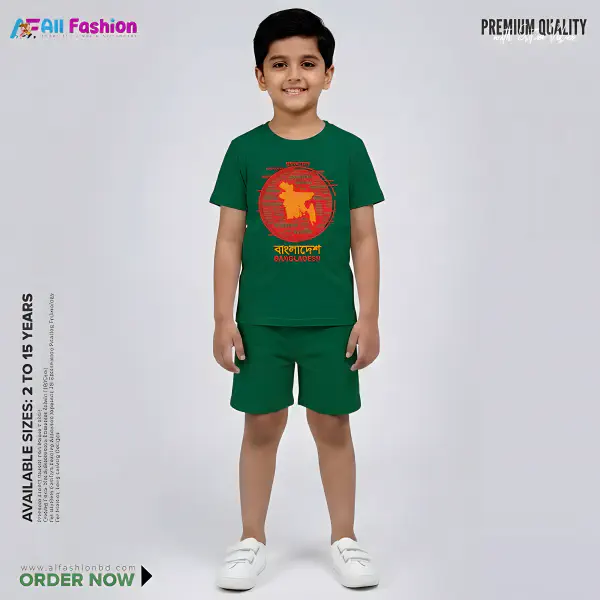 Bangladesh Manchitro Half-sleeve 3D Sublimation T-shirts Set For kids -AF33