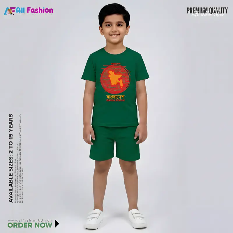 Bangladesh Manchitro Half-sleeve 3D Sublimation T-shirts Set For kids -AF33