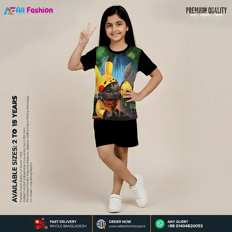 Pokemon Half-sleeve 3D Sublimation T-shirts For kids - Code: MB27