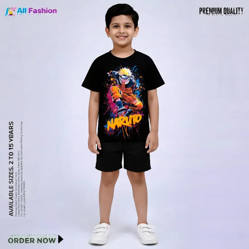 Naruto New Half-sleeve 3D Sublimation T-shirts Set For kids -Code: AF59