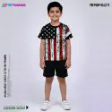 American Flag New Half-sleeve 3D Sublimation T-shirts Set For kids -Code: AF84