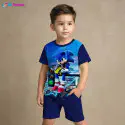 Sonic Navy Half-sleeve 3D Sublimation T-shirts Set For kids - AF028