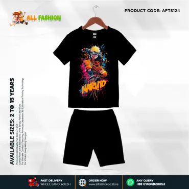 Naruto New Half-sleeve 3D Sublimation T-shirts Set For kids -Code: AF59