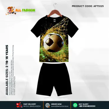 Football New Half-sleeve 3D Sublimation T-shirts Set For kids -Code: AF57