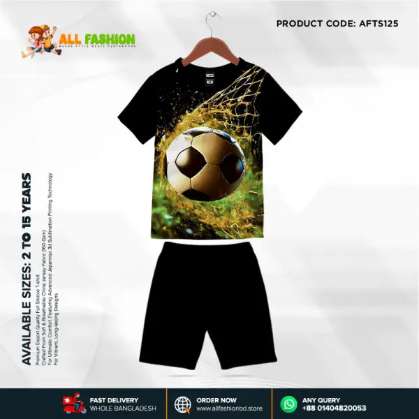 Football New Half-sleeve 3D Sublimation T-shirts Set For kids -Code: AF57