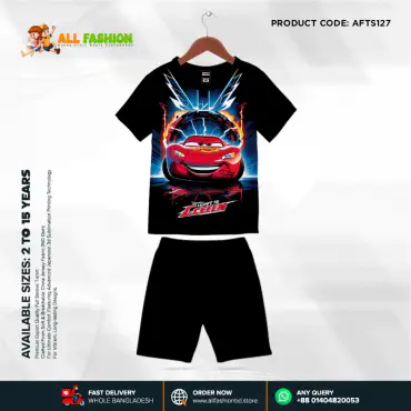 Cceeen New Half-sleeve 3D Sublimation T-shirts Set For kids -Code: AF94