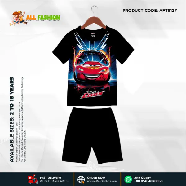 Cceeen New Half-sleeve 3D Sublimation T-shirts Set For kids -Code: AF94