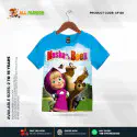 Masha Beer Half-sleeve 3D Sublimation T-shirts Set For kids -Code: AF95