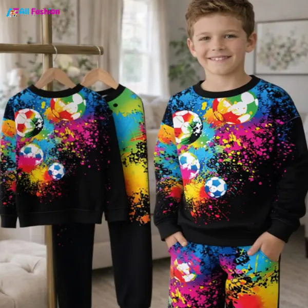 Art Football Full Sleeve Sweatshirts Set For Kids (2Y-15Y)