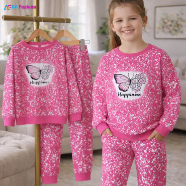 Happiness Butterfly Full Sleeve Sweatshirts Set For Kids (2Y-15Y)